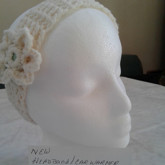 Handmade Accessories - Handmade soft white/Ivory headband ear warmer